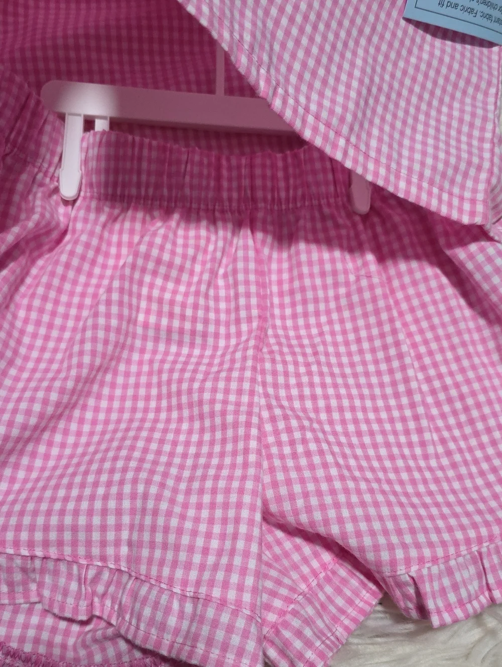 NWT Cat & Jack Pink Plaid 2 Pc Pajamas- L Or 10/12